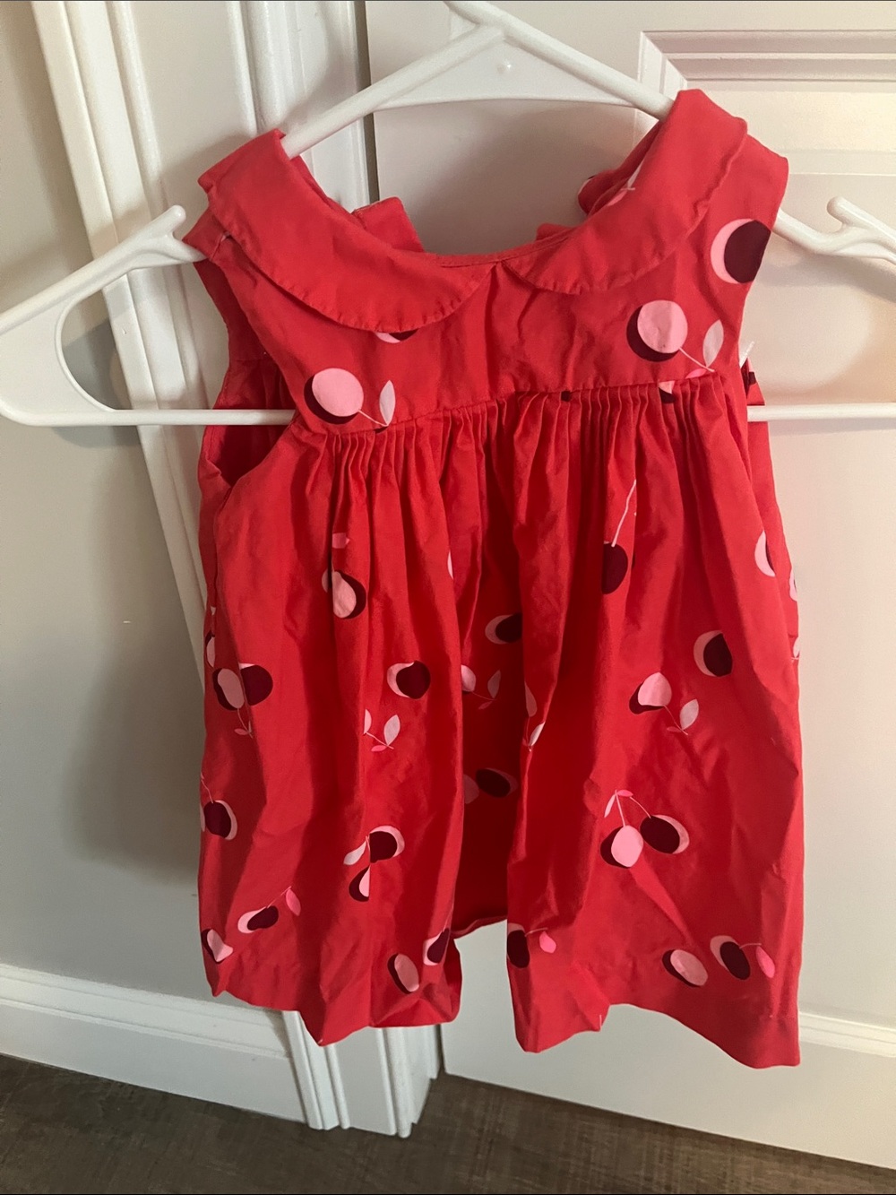 Jacadi Paris Red Cherry Print Girls Dress Suze 18 Months